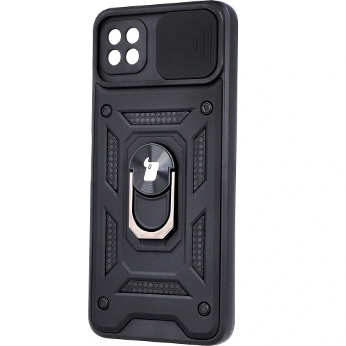 Etui Bizon Case CamShield Ring do Samsung Galaxy A22 5G czarne