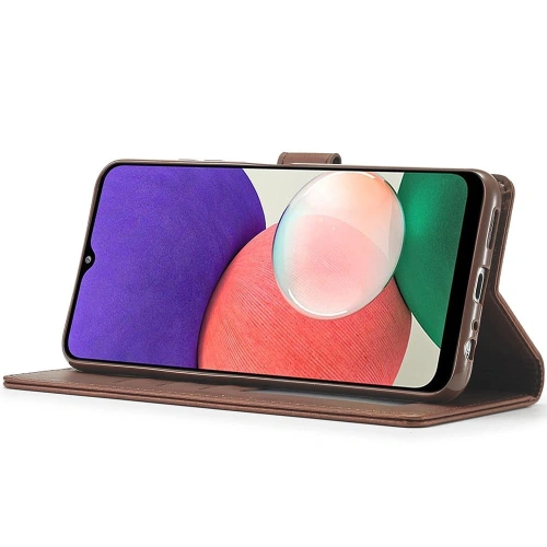 Etui Bizon Case Wallet do Samsung Galaxy A22 5G brązowe