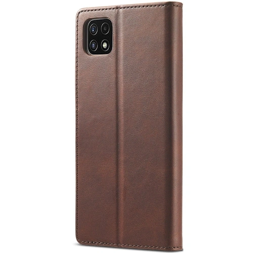 Etui Bizon Case Wallet do Samsung Galaxy A22 5G brązowe