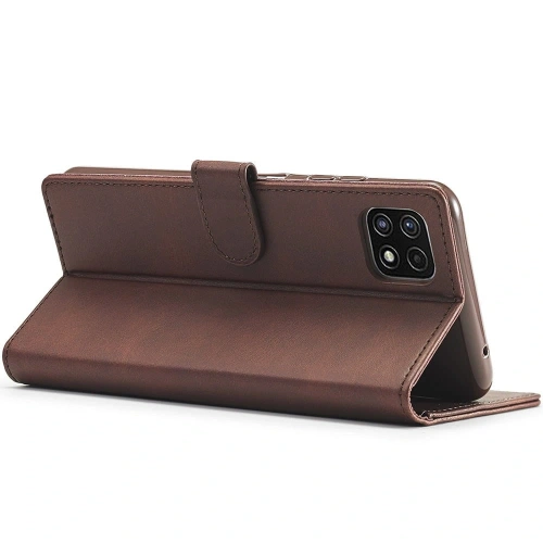 Etui Bizon Case Wallet do Samsung Galaxy A22 5G brązowe