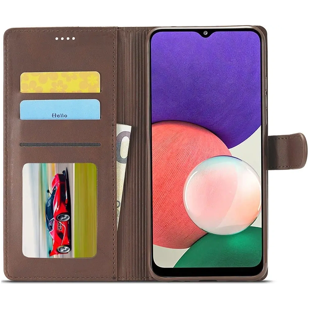 Hurtownia GSM - Etui Bizon Case Wallet do Galaxy A22 5G, brązowe - BIZ7339 - {ean13} - Hurt