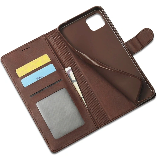 Etui Bizon Case Wallet do Samsung Galaxy A22 5G brązowe