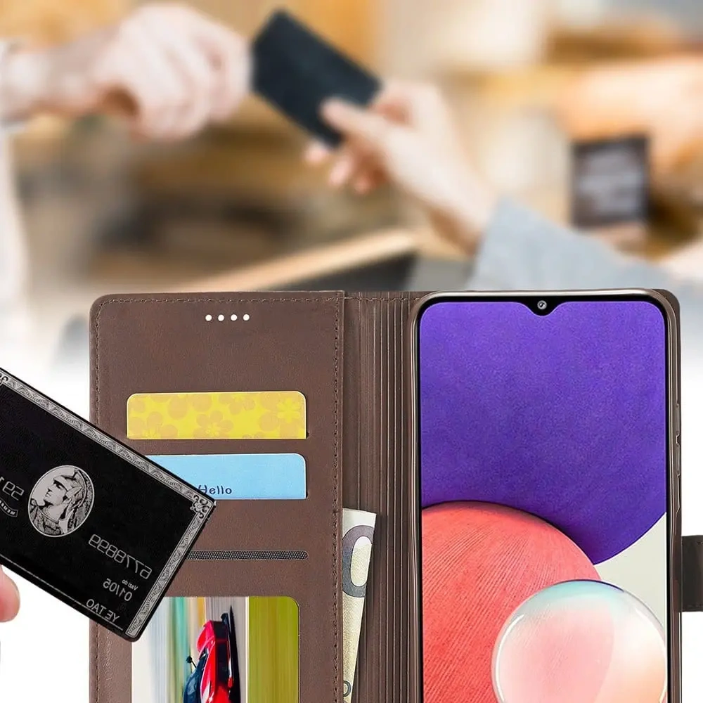 Hurtownia GSM - Etui Bizon Case Wallet do Galaxy A22 5G, brązowe - BIZ7339 - {ean13} - Hurt