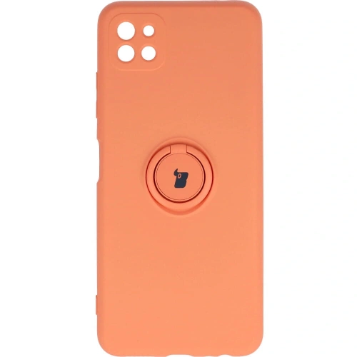 Etui Bizon Case Silicone Ring do Samsung Galaxy A22 5G pomarańczowe