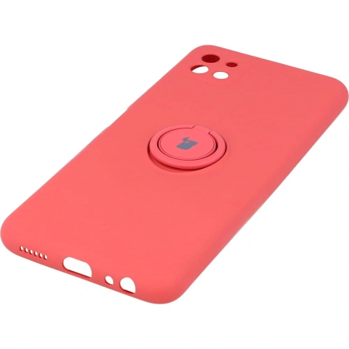 Etui Bizon Case Silicone Ring do Samsung Galaxy A22 5G ciemny róż