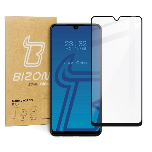 Szkło hartowane Bizon Glass Edge do Samsung Galaxy A22 5G czarne