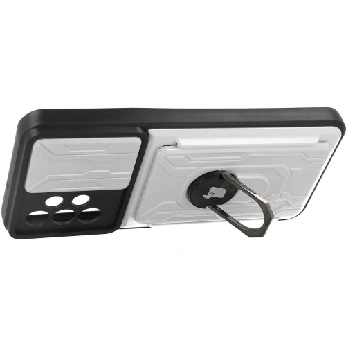 Etui Bizon Case Camshield Card Slot Ring do Samsung Galaxy A23 5G / 4G białe