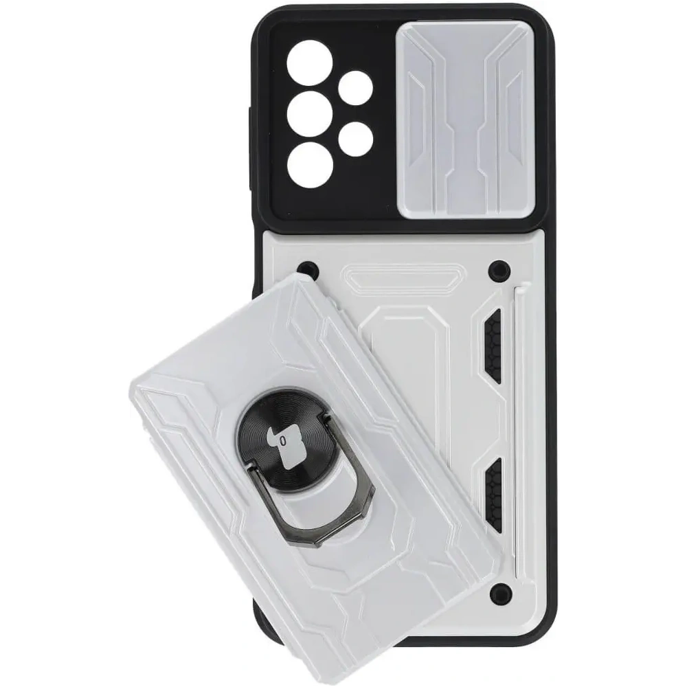 Wholesale Bizon Case Camshield Card Slot Ring Samsung Galaxy A23 5G / 4G white - BIZ7348 - {ean13} - Hurt