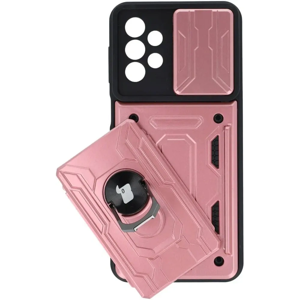Hurtownia GSM - Bizon Case Camshield Kártyahely Gyűrű Samsung Galaxy A23 5G / 4G világos rózsaszín - BIZ7349 - {ean13} - Hurt