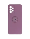 Etui Bizon Case Silicone Ring do Galaxy A23 5G / 4G, ciemnofioletowe
