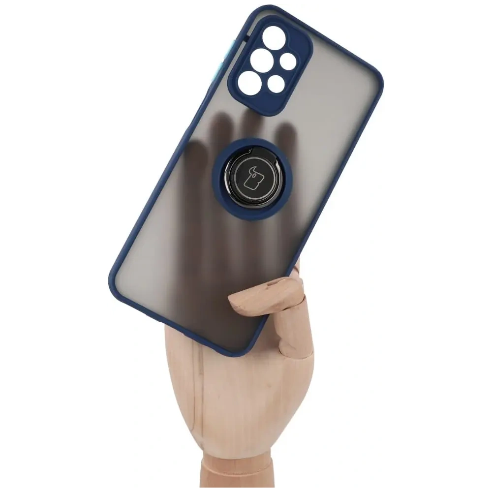 Wholesale Bizon Case Hybrid Ring Samsung Galaxy A23 4G / 5G smoky with a navy blue frame - BIZ7375 - {ean13} - Hurt