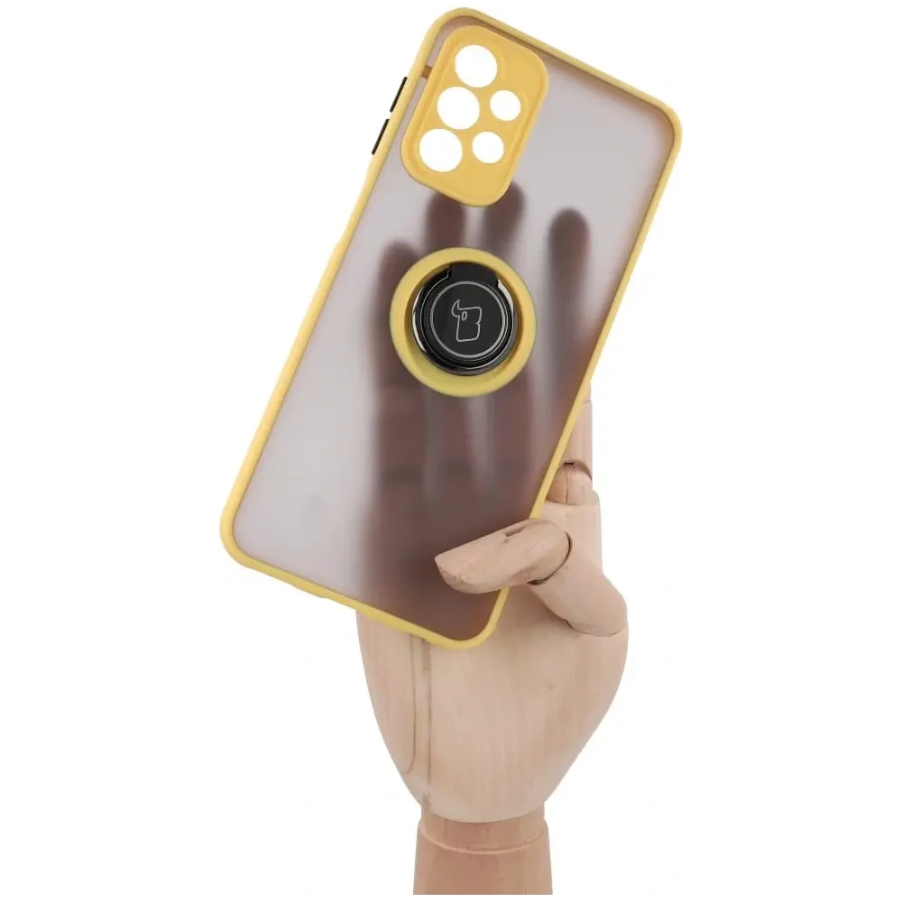 Wholesale Bizon Case Hybrid Ring Samsung Galaxy A23 4G / 5G smoky with a yellow frame - BIZ7377 - {ean13} - Hurt