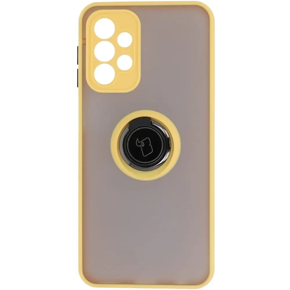 Wholesale Bizon Case Hybrid Ring Samsung Galaxy A23 4G / 5G smoky with a yellow frame - BIZ7377 - {ean13} - Hurt