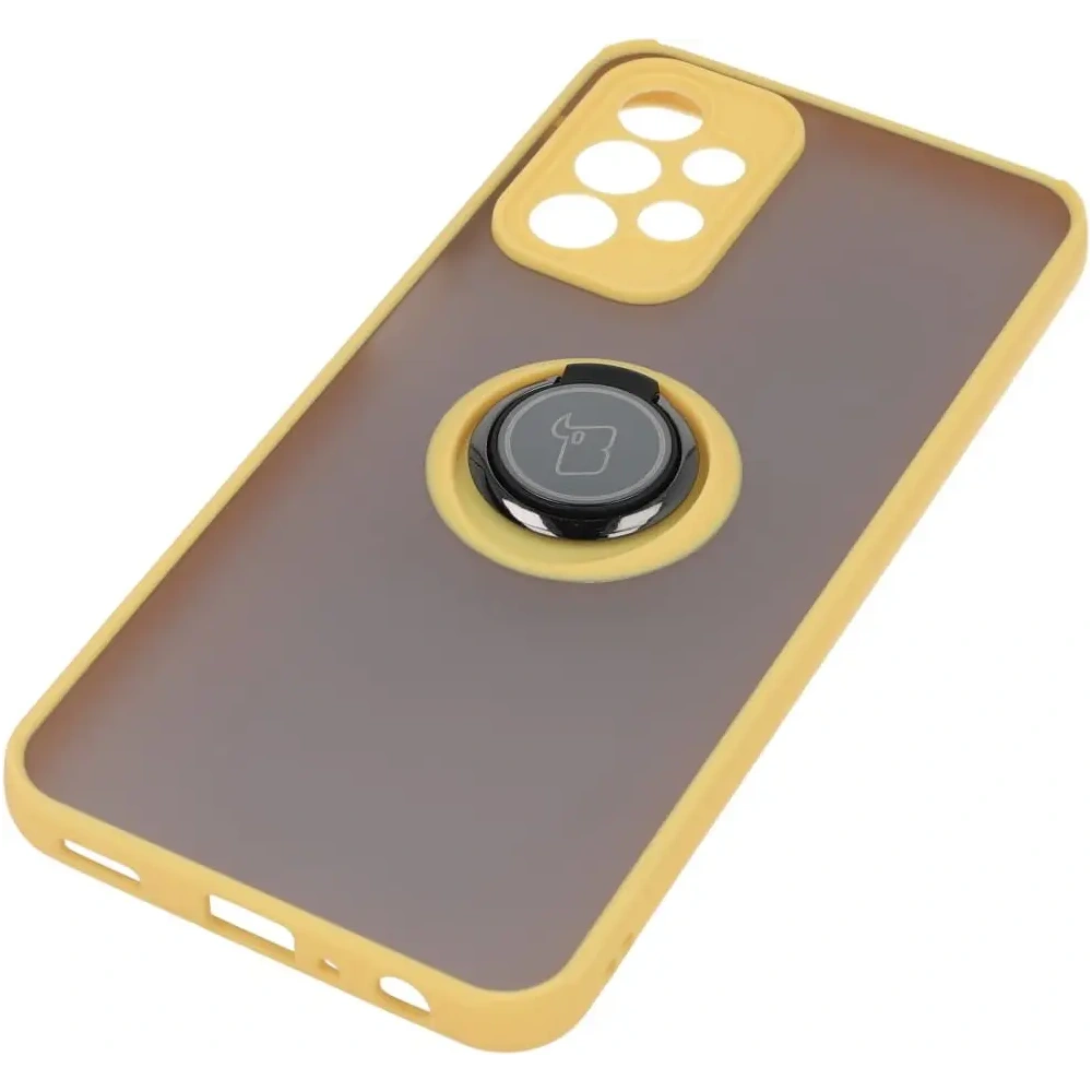 Wholesale Bizon Case Hybrid Ring Samsung Galaxy A23 4G / 5G smoky with a yellow frame - BIZ7377 - {ean13} - Hurt