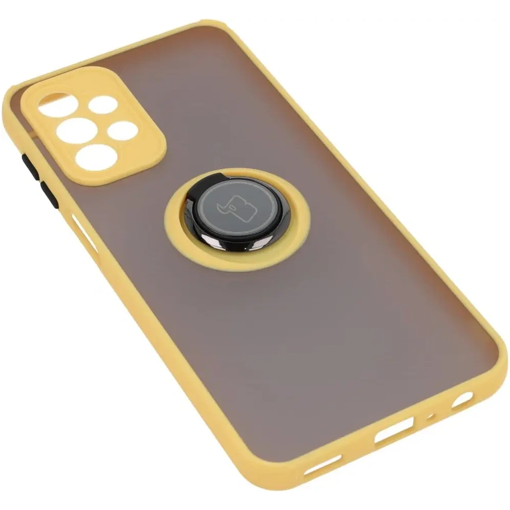 Wholesale Bizon Case Hybrid Ring Samsung Galaxy A23 4G / 5G smoky with a yellow frame - BIZ7377 - {ean13} - Hurt