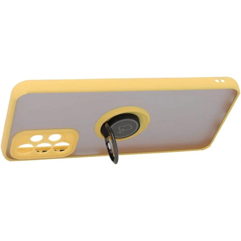 Wholesale Bizon Case Hybrid Ring Samsung Galaxy A23 4G / 5G smoky with a yellow frame - BIZ7377 - {ean13} - Hurt