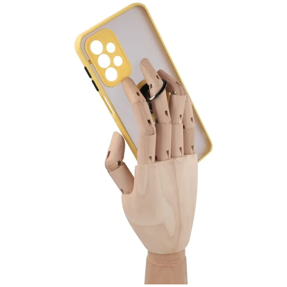 Wholesale Bizon Case Hybrid Ring Samsung Galaxy A23 4G / 5G smoky with a yellow frame - BIZ7377 - {ean13} - Hurt