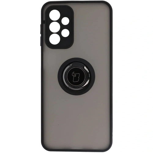 Etui z uchwytem na palec Bizon Case Hybrid Ring do Samsung Galaxy A23 4G / 5G przydymione z czarną ramką