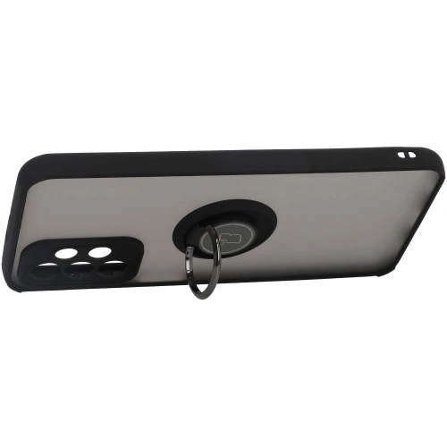 Etui z uchwytem na palec Bizon Case Hybrid Ring do Samsung Galaxy A23 4G / 5G przydymione z czarną ramką