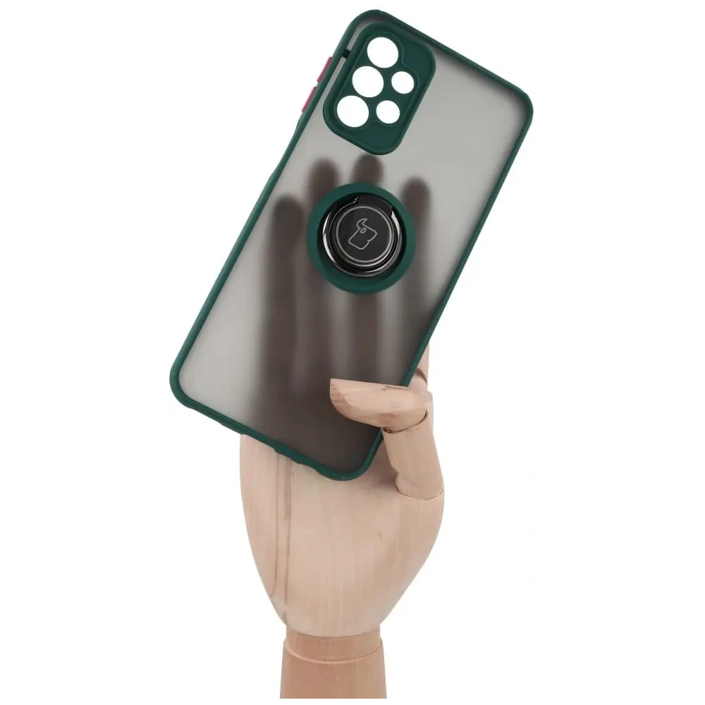 Wholesale Bizon Case Hybrid Ring Samsung Galaxy A23 4G / 5G smoky with a dark green frame - BIZ7381 - {ean13} - Hurt