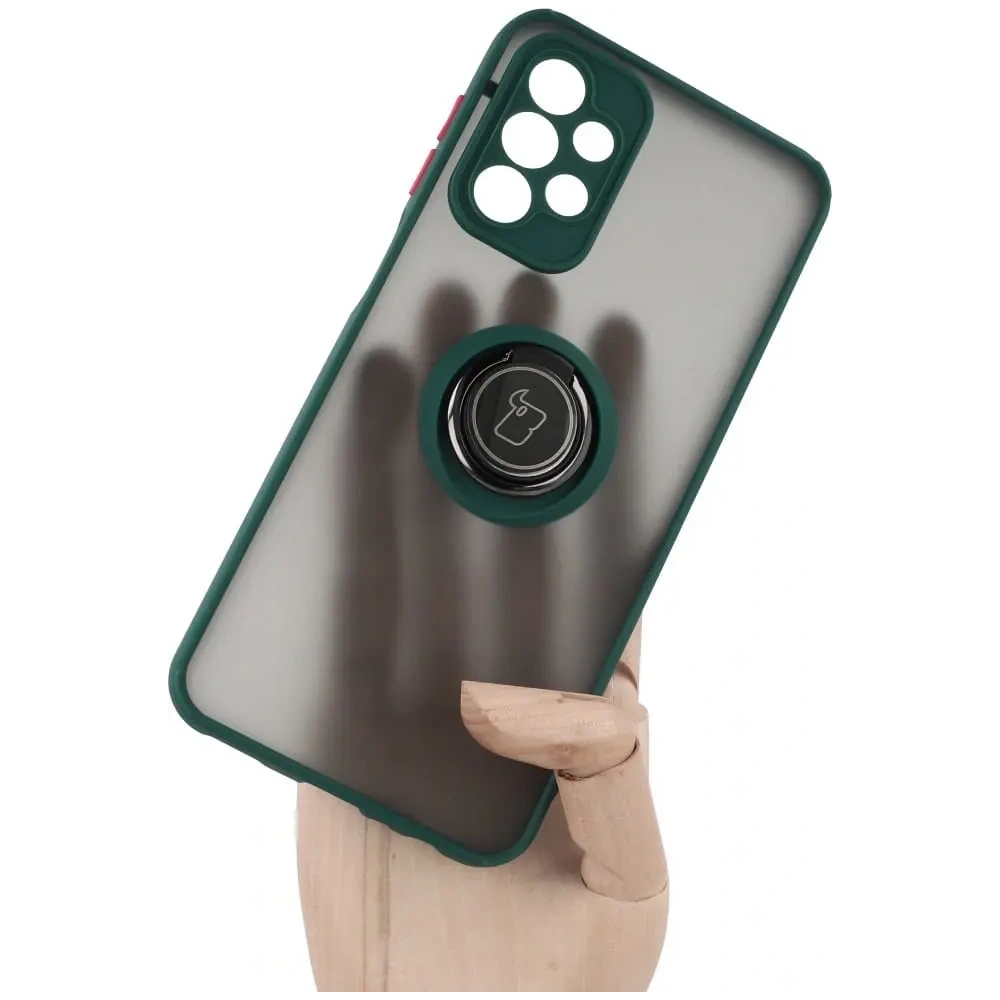Wholesale Bizon Case Hybrid Ring Samsung Galaxy A23 4G / 5G smoky with a dark green frame - BIZ7381 - {ean13} - Hurt