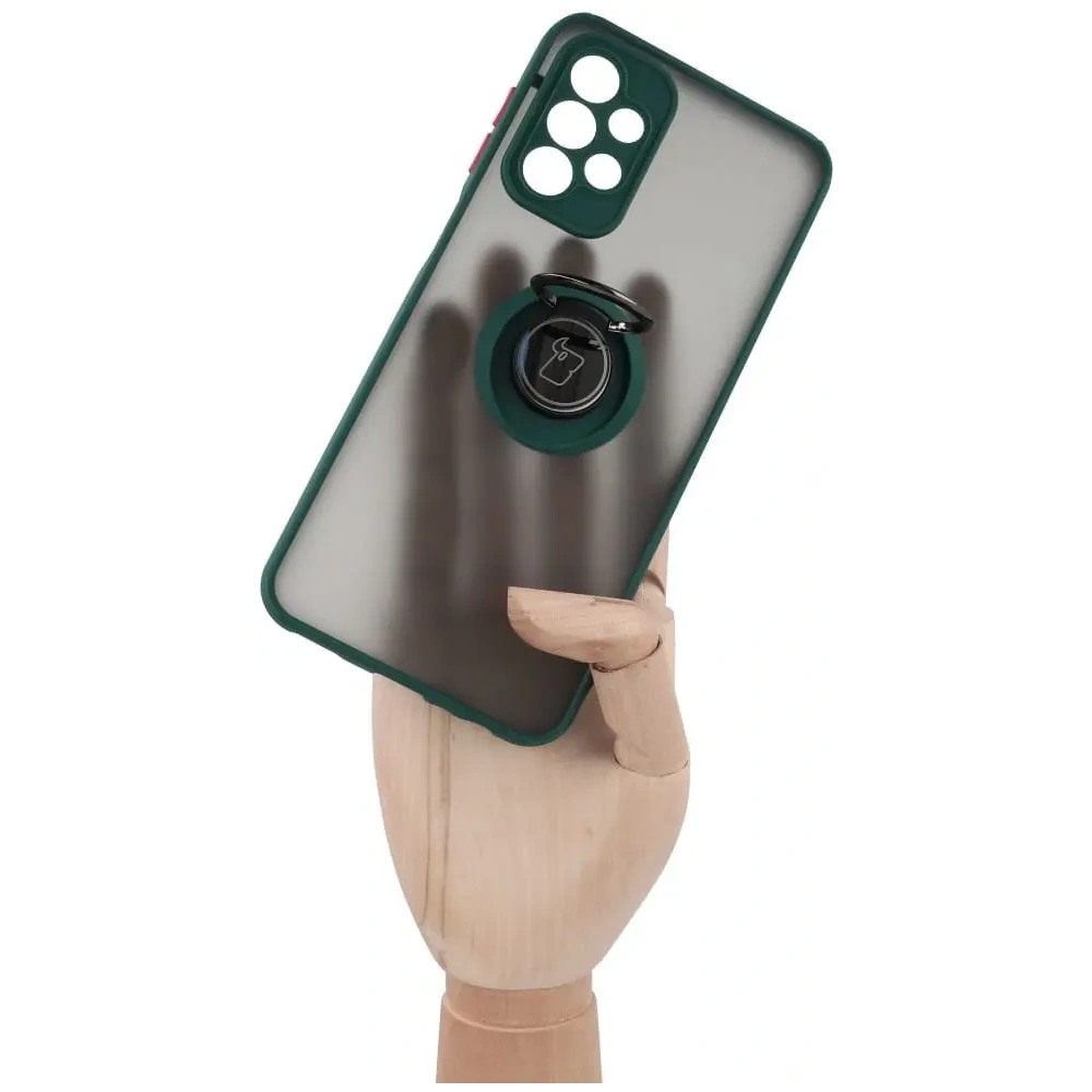 Wholesale Bizon Case Hybrid Ring Samsung Galaxy A23 4G / 5G smoky with a dark green frame - BIZ7381 - {ean13} - Hurt