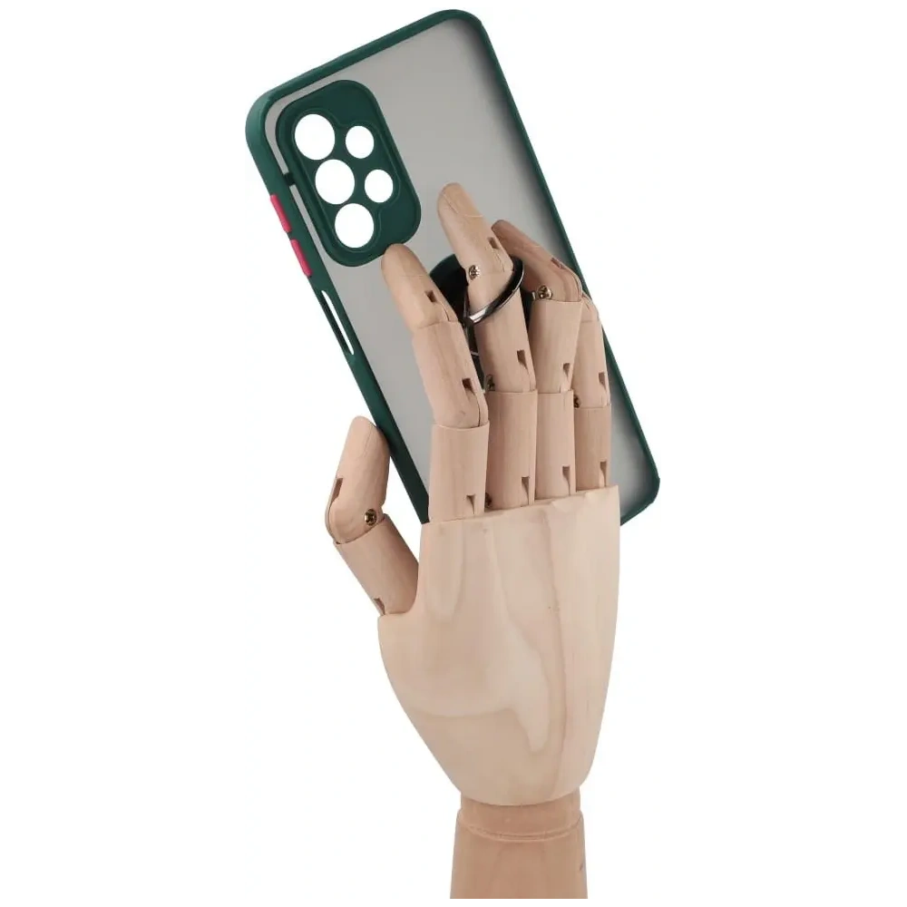 Wholesale Bizon Case Hybrid Ring Samsung Galaxy A23 4G / 5G smoky with a dark green frame - BIZ7381 - {ean13} - Hurt