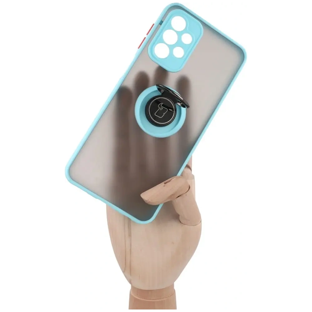 Hurtownia GSM - Bizon Case Hybrid Ring Samsung Galaxy A23 4G / 5G füstös színben, világoskék kerettel - BIZ7382 - {ean13} - Hurt