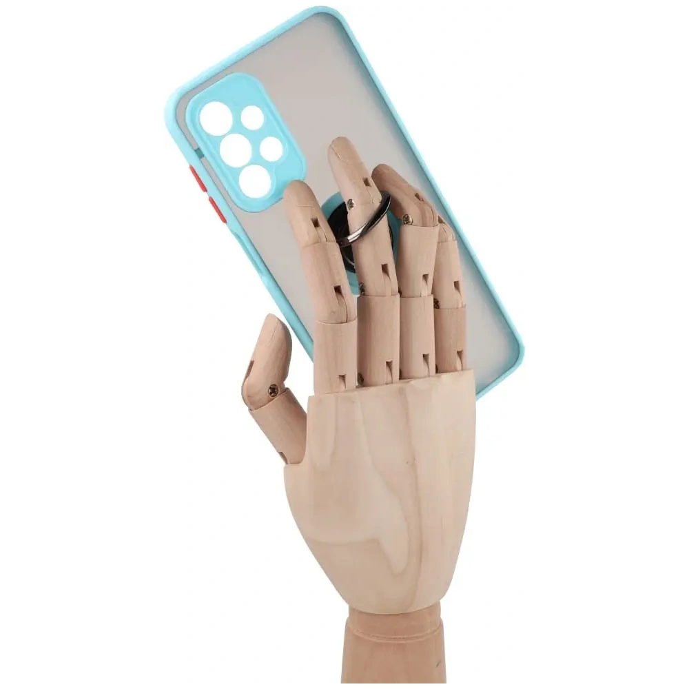 Hurtownia GSM - Bizon Case Hybrid Ring Samsung Galaxy A23 4G / 5G füstös színben, világoskék kerettel - BIZ7382 - {ean13} - Hurt