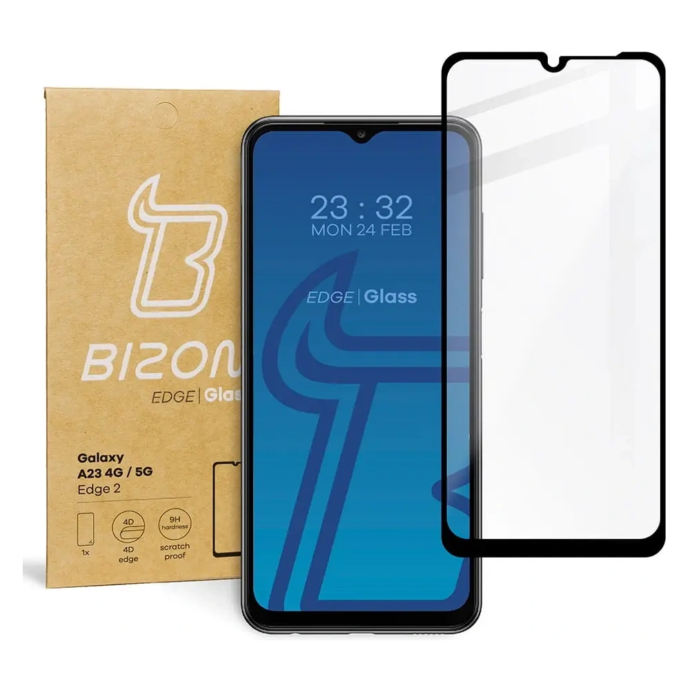 Hurtownia GSM - Szkło hartowane Bizon Glass Edge 2 do Samsung Galaxy A23 5G / 4G czarne - BIZ935 - {ean13} - Hurt