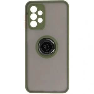 Hurtownia GSM - Bizon Case Hybrid Ring Samsung Galaxy A23 4G / 5G fumuriu cu un cadru verde - BIZ7383 - {ean13} - Hurt