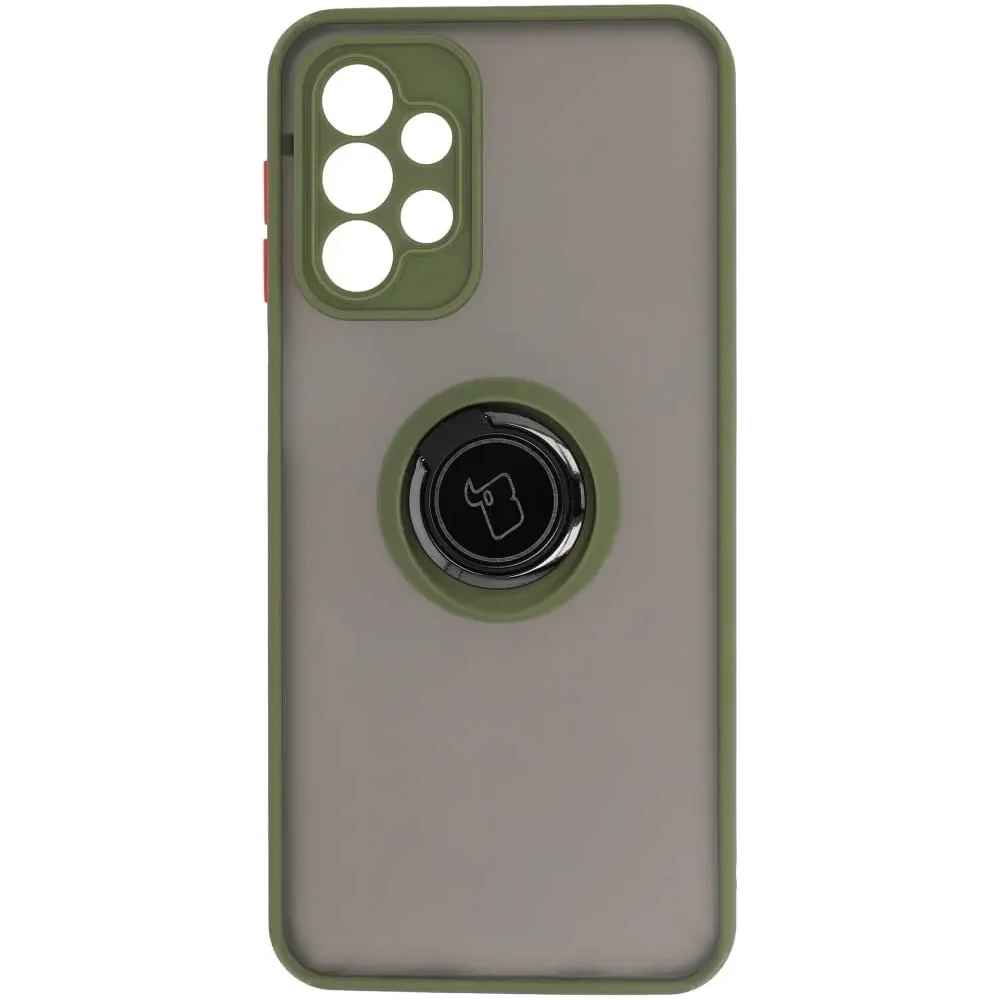 Hurtownia GSM - Etui z uchwytem na palec Bizon Case Hybrid Ring do Samsung Galaxy A23 4G / 5G przydymione z zieloną ramką - BIZ7383 - {ean13} - Hurt