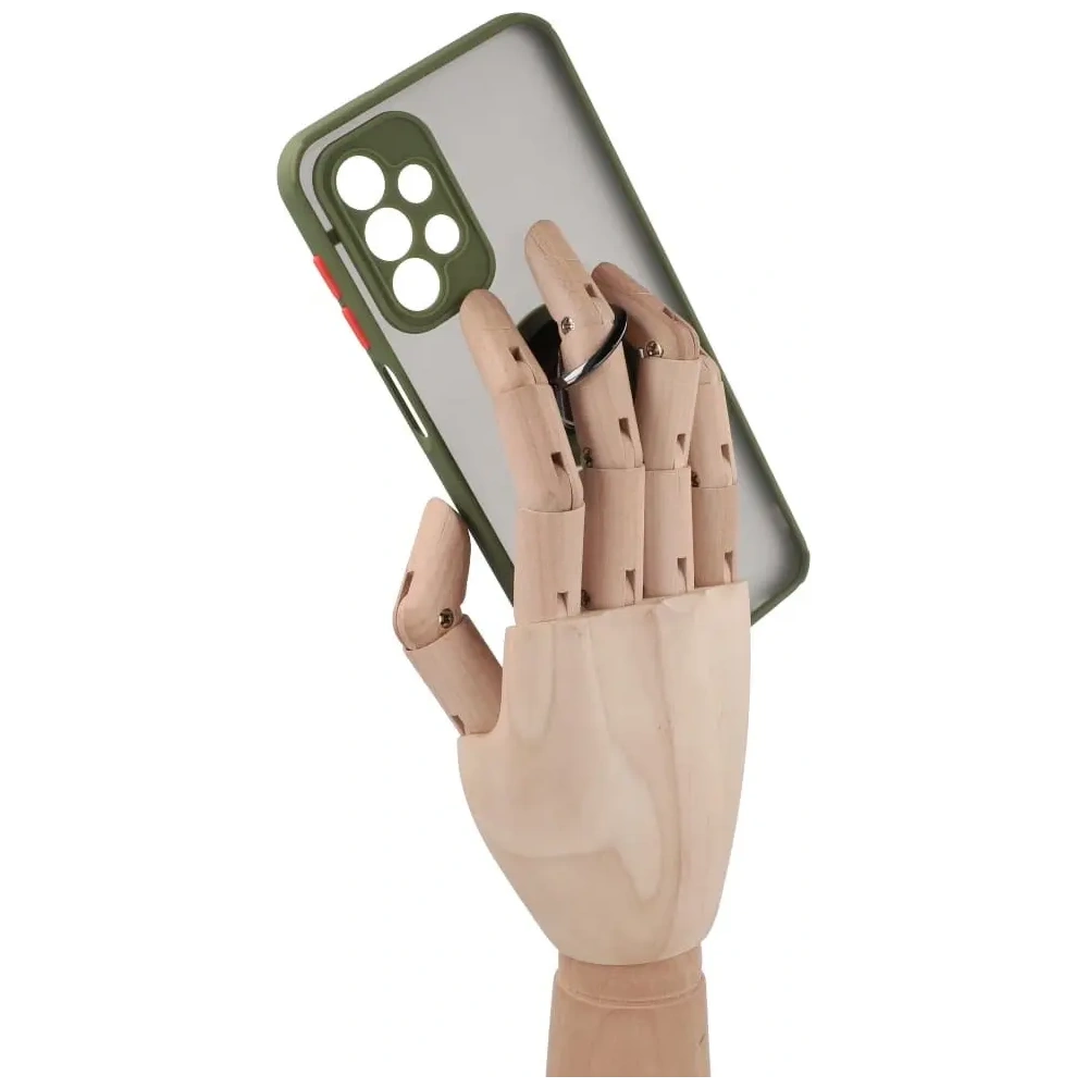 Hurtownia GSM - Etui z uchwytem na palec Bizon Case Hybrid Ring do Samsung Galaxy A23 4G / 5G przydymione z zieloną ramką - BIZ7383 - {ean13} - Hurt