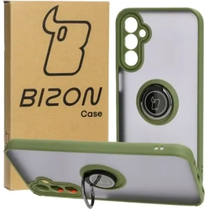 Hurtownia GSM - Etui z uchwytem na palec Bizon Case Hybrid Ring do Samsung Galaxy A24 4G kouřové se zeleným rámem - BIZ938 - {ean13} - Hurt