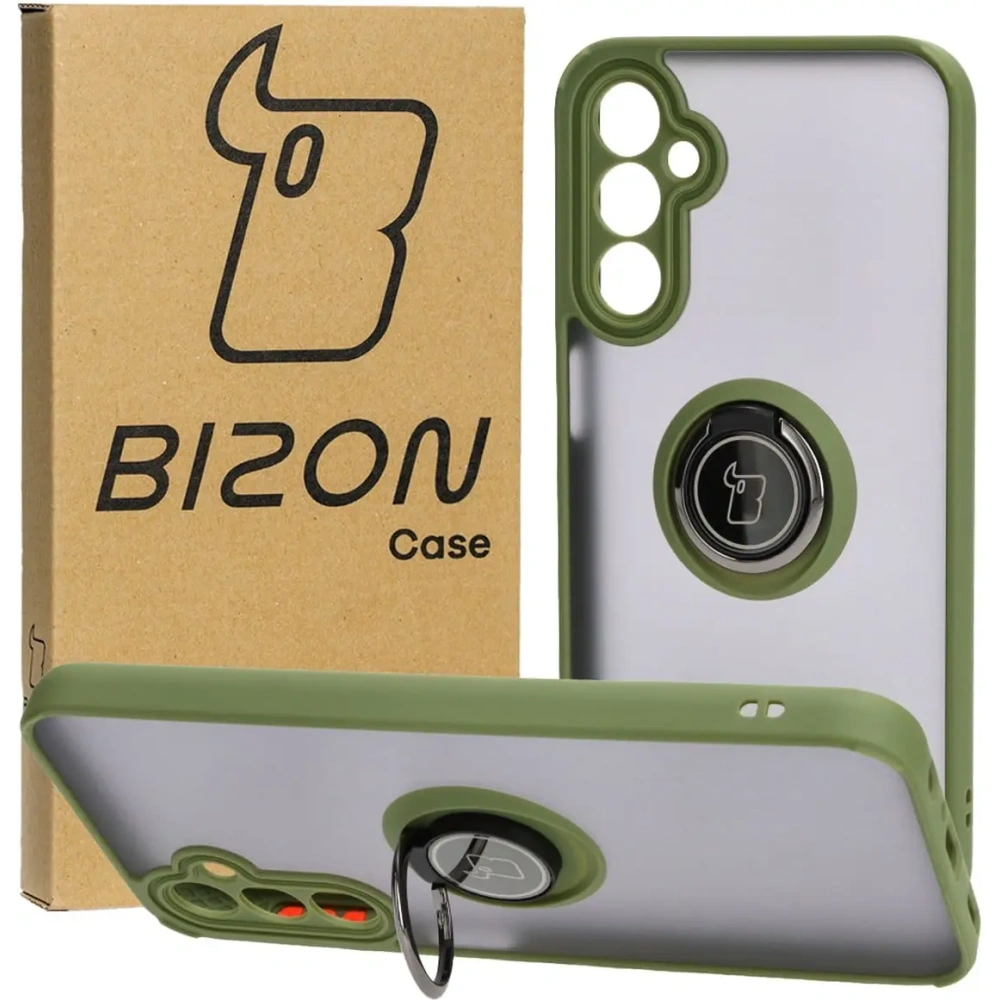 Hurtownia GSM - Bizon Case Hybrid Ring Samsung Galaxy A24 4G fumuriu cu un cadru verde - BIZ938 - {ean13} - Hurt