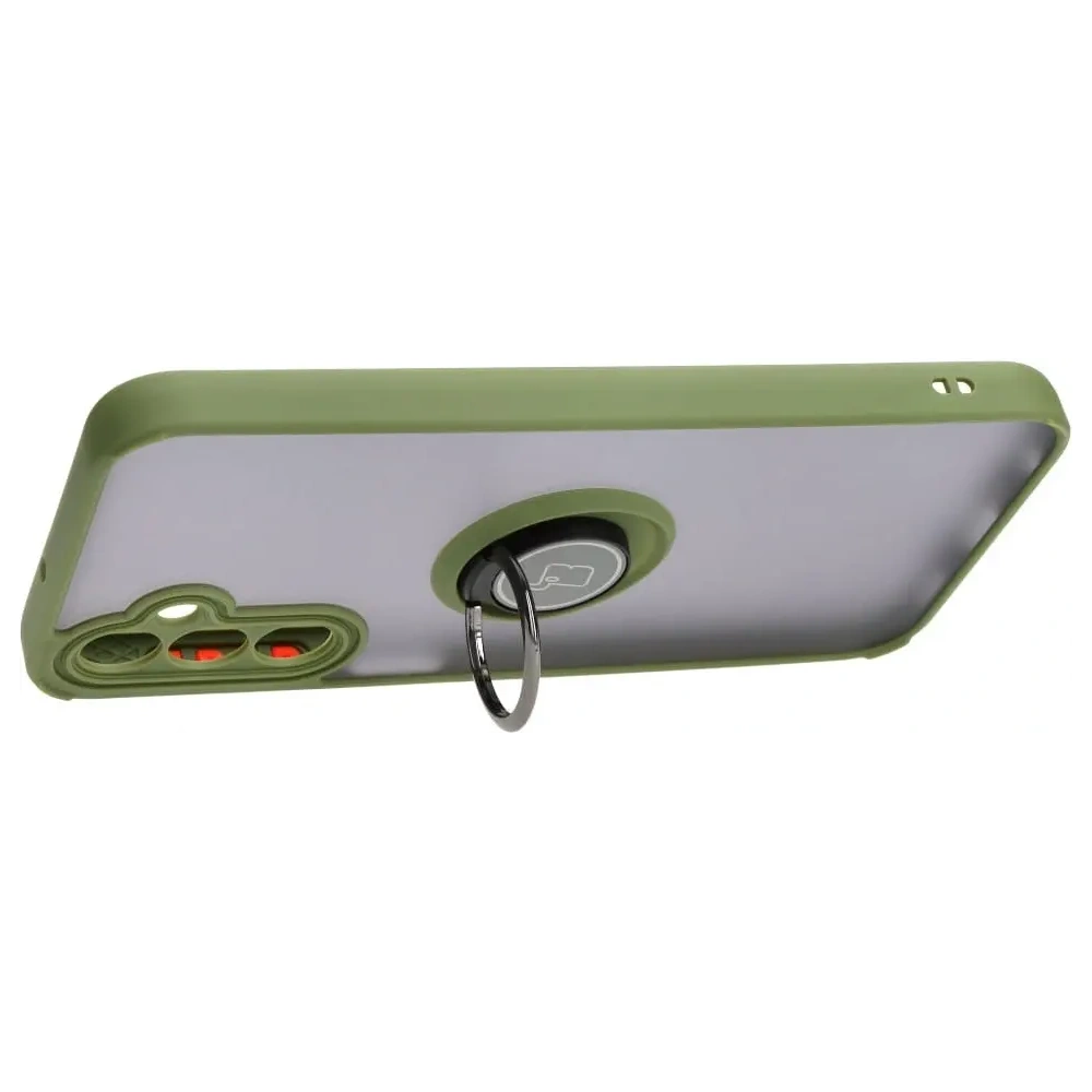 Wholesale Bizon Case Hybrid Ring Samsung Galaxy A24 4G smoky with a green frame - BIZ938 - {ean13} - Hurt