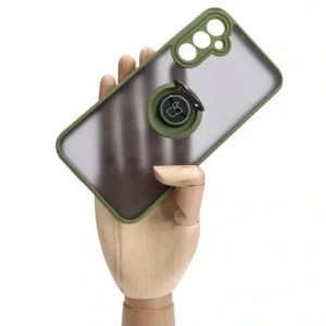 Hurtownia GSM - Etui z uchwytem na palec Bizon Case Hybrid Ring do Samsung Galaxy A24 4G kouřové se zeleným rámem - BIZ938 - {ean13} - Hurt