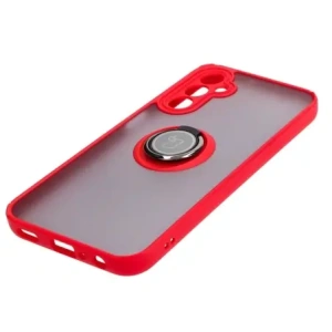 Hurtownia GSM - Etui s úchytem na prst Bizon Case Hybrid Ring do Samsung Galaxy A24 4G kouřové s červeným rámem - BIZ939 - {ean13} - Hurt