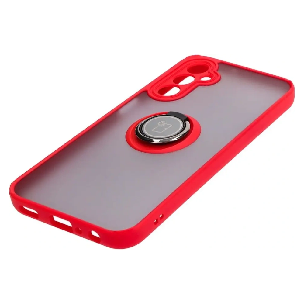 Hurtownia GSM - Bizon Case Hybrid Ring Samsung Galaxy A24 4G fumuriu cu un cadru roșu - BIZ939 - {ean13} - Hurt