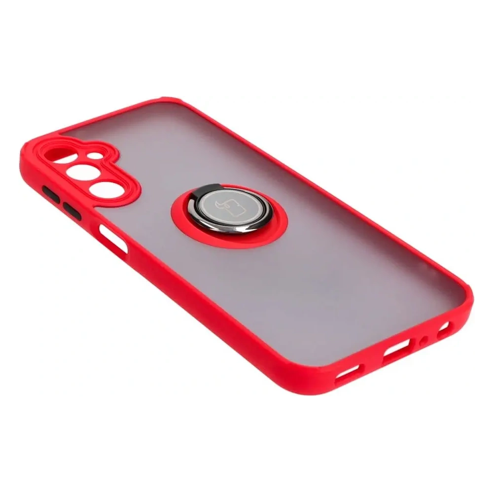 Hurtownia GSM - Bizon Case Hybrid Ring Samsung Galaxy A24 4G fumuriu cu un cadru roșu - BIZ939 - {ean13} - Hurt