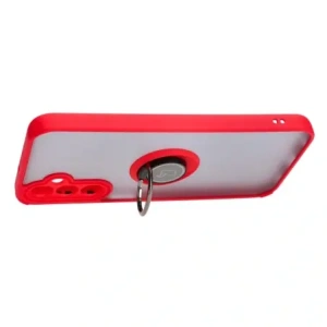 Hurtownia GSM - Etui s úchytem na prst Bizon Case Hybrid Ring do Samsung Galaxy A24 4G kouřové s červeným rámem - BIZ939 - {ean13} - Hurt
