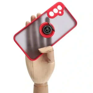 Hurtownia GSM - Etui s úchytem na prst Bizon Case Hybrid Ring do Samsung Galaxy A24 4G kouřové s červeným rámem - BIZ939 - {ean13} - Hurt