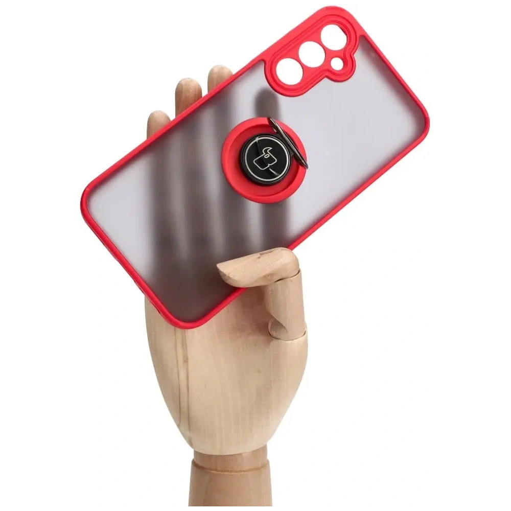 Hurtownia GSM - Bizon Case Hybrid Ring Samsung Galaxy A24 4G fumuriu cu un cadru roșu - BIZ939 - {ean13} - Hurt
