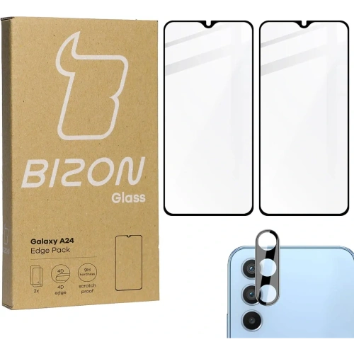 2x Szkło na ekran + szkło na aparat BIZON Edge Pack do Samsung Galaxy A24