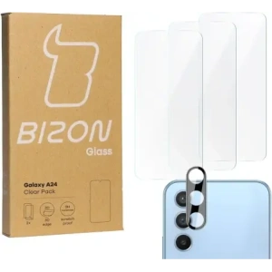 Hurtownia GSM - 3x Sklo na displej + sklo na fotoaparát BIZON Clear Pack pro Samsung Galaxy A24 - BIZ944 - {ean13} - Hurt