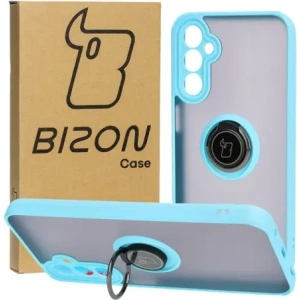 Hurtownia GSM - Etui s úchopem na prst Bizon Case Hybrid Ring do Samsung Galaxy A24 4G kouřové s jasně modrým rámem - BIZ946 - {ean13} - Hurt