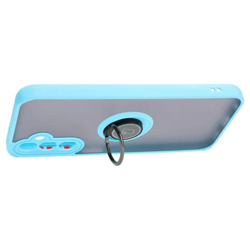 Bizon Case Hybrid Ring Samsung Galaxy A24 4G smoky with a light blue frame