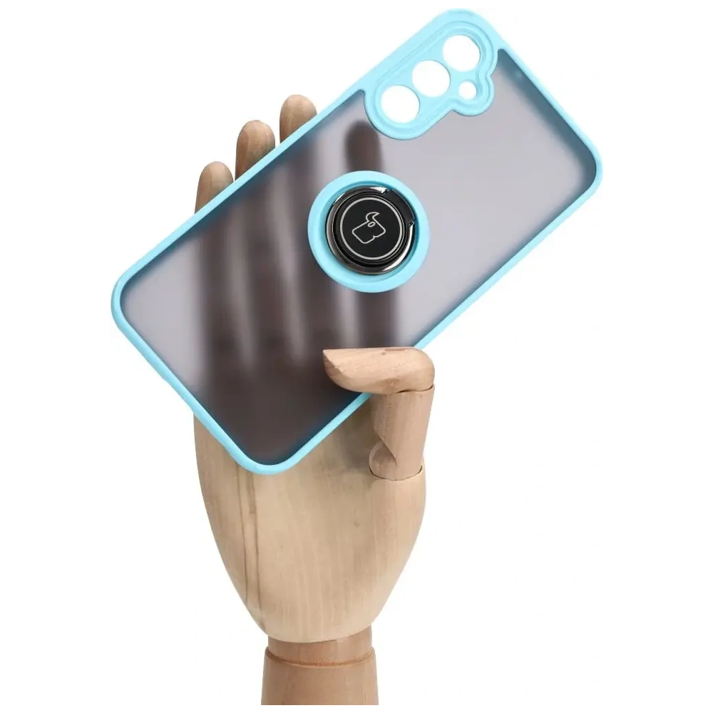 Hurtownia GSM - Bizon Case Hybrid Ring Samsung Galaxy A24 4G fumuriu cu un cadru bleu deschis - BIZ946 - {ean13} - Hurt