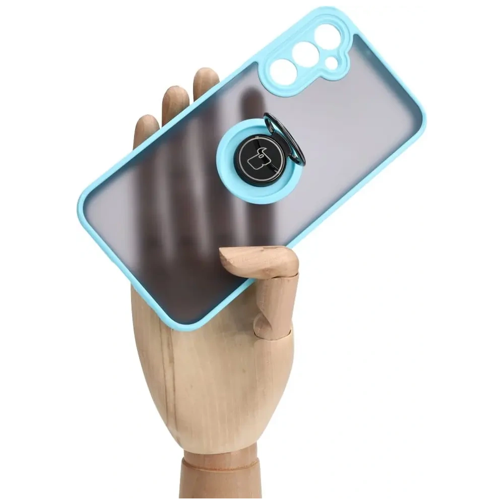 Hurtownia GSM - Bizon Case Hybrid Ring Samsung Galaxy A24 4G fumuriu cu un cadru bleu deschis - BIZ946 - {ean13} - Hurt