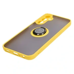 Hurtownia GSM - Etui s úchopem na prst Bizon Case Hybrid Ring pro Samsung Galaxy A24 4G kouřové s žlutým rámem - BIZ947 - {ean13} - Hurt